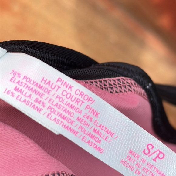 PINK Victoria's Secret Black and Pink Racerback Sports Bra Size S/P - Picture 6 of 7